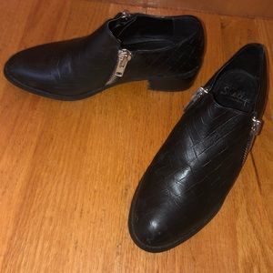 Shellys London Black Leather Booties